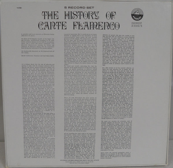 Unknown Artist : The History Of Cante Flamenco: An Archive (5xLP + Box)