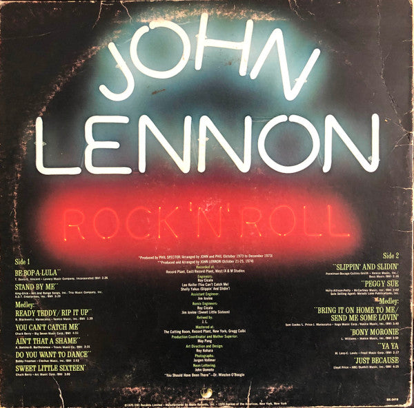 John Lennon : Rock 'N' Roll (LP, Album)
