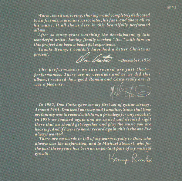 Kenny Rankin : The Kenny Rankin Album (CD, Album)
