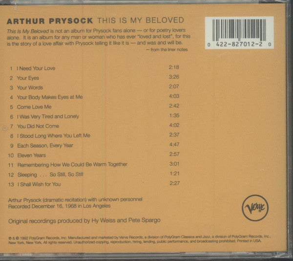 Arthur Prysock : This Is My Beloved (CD, Album, RE)