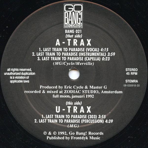 Quazar : Last Train To Paradise (12")