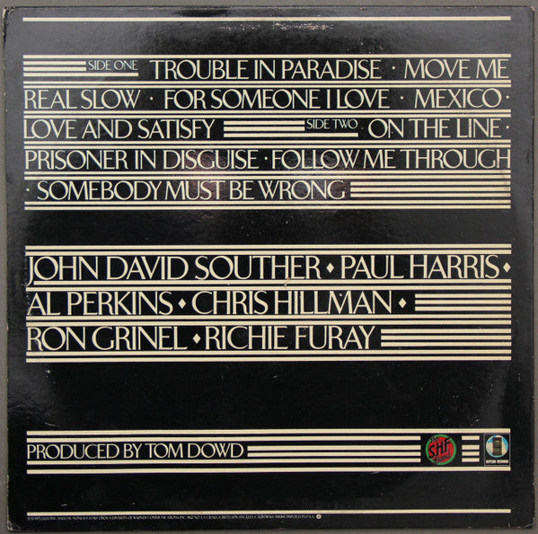 The Souther-Hillman-Furay Band : Trouble In Paradise (LP, Album, Spe)
