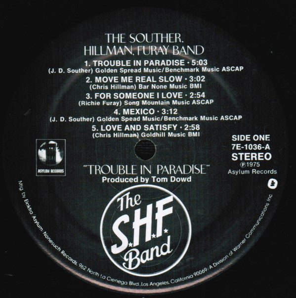 The Souther-Hillman-Furay Band : Trouble In Paradise (LP, Album, Spe)