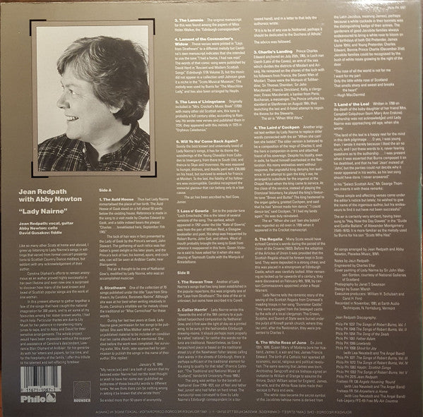 Jean Redpath With Abby Newton : Lady Nairne (LP, Album)