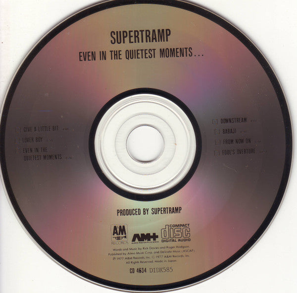 Supertramp : Even In The Quietest Moments... (CD, Album, RE)