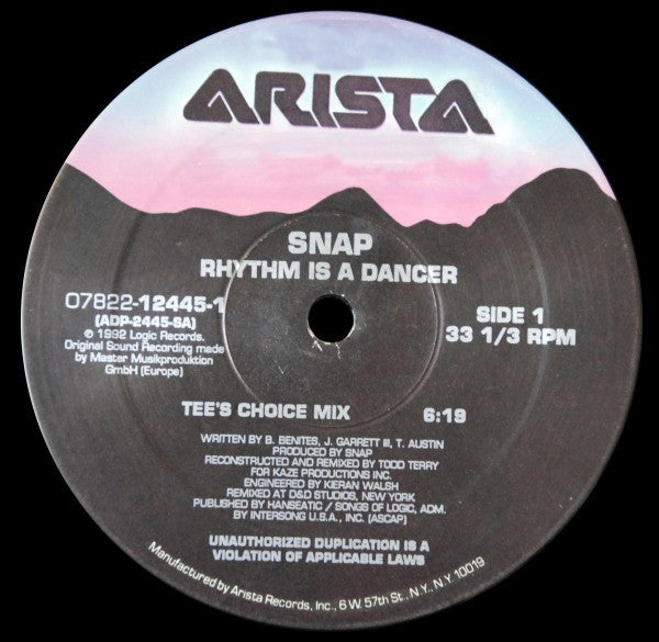Snap! : Rhythm Is A Dancer (12")