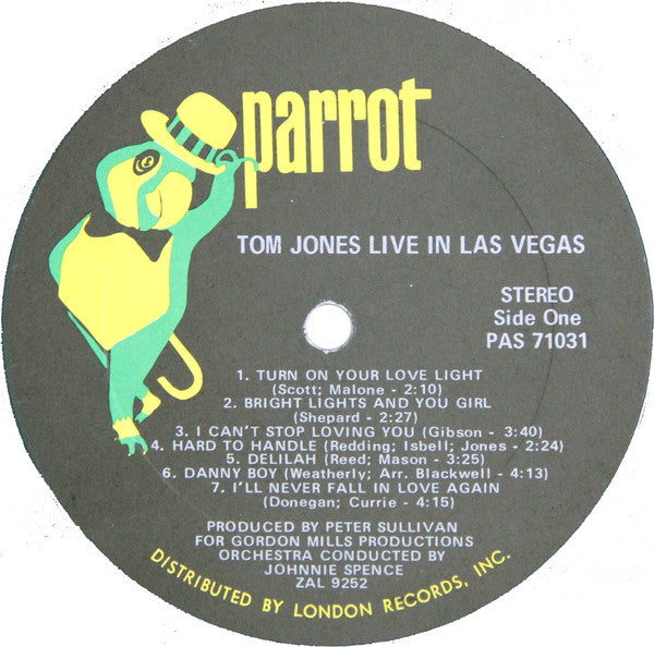 Tom Jones : Live In Las Vegas (LP, Album)