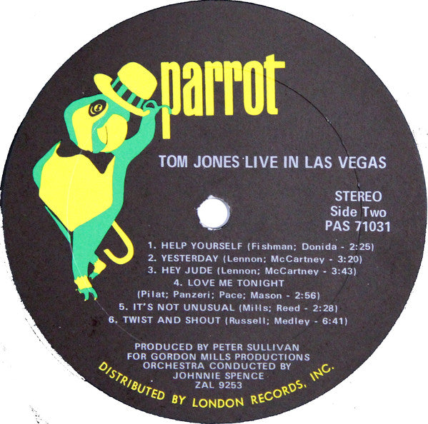 Tom Jones : Live In Las Vegas (LP, Album)