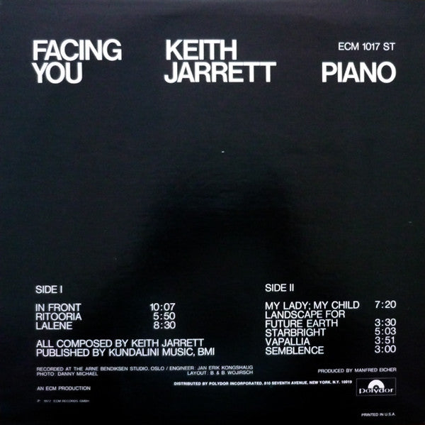Keith Jarrett : Facing You (LP, Album, Pit)