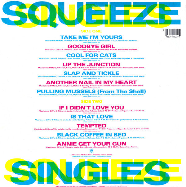 Squeeze (2) : Singles - 45's And Under (LP, Comp, B -)