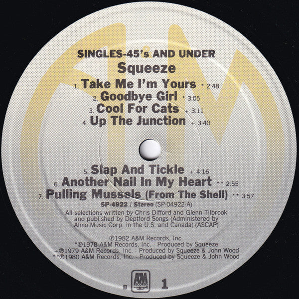 Squeeze (2) : Singles - 45's And Under (LP, Comp, B -)