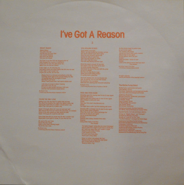 The Richie Furay Band : I've Got A Reason (LP, Album, SP )