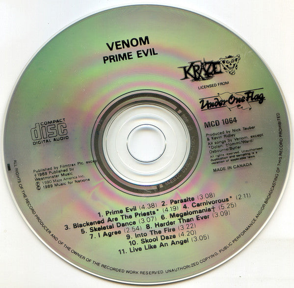 Venom (8) : Prime Evil (CD, Album)