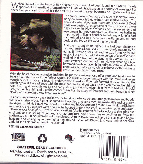 The Grateful Dead : Two From The Vault (2xCD, Album, Dig)