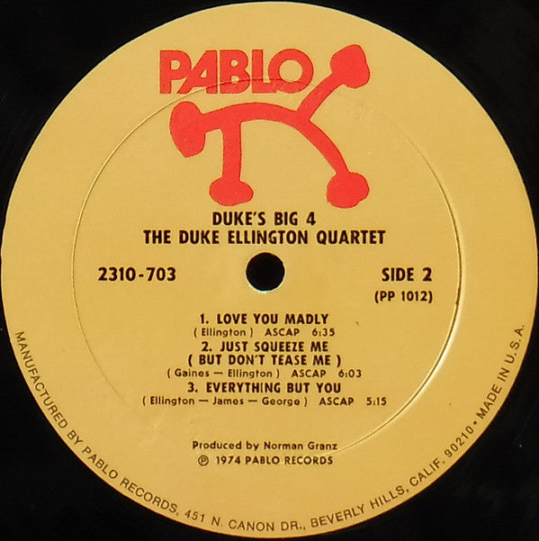 Duke Ellington Quartet : Duke's Big 4 (LP, Album)