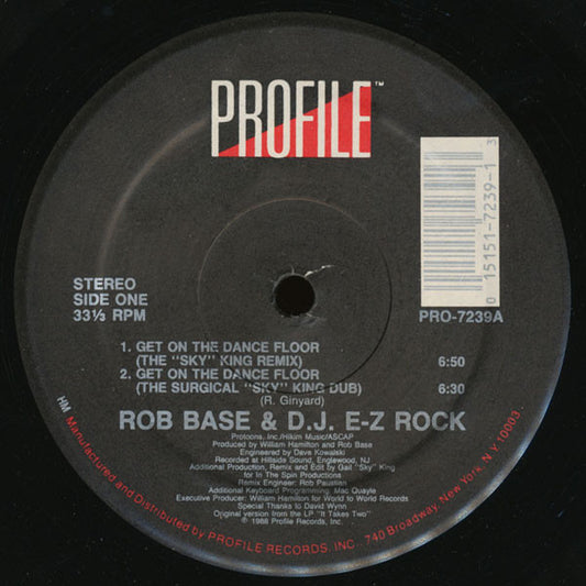 Rob Base & DJ E-Z Rock : Get On The Dance Floor (12")