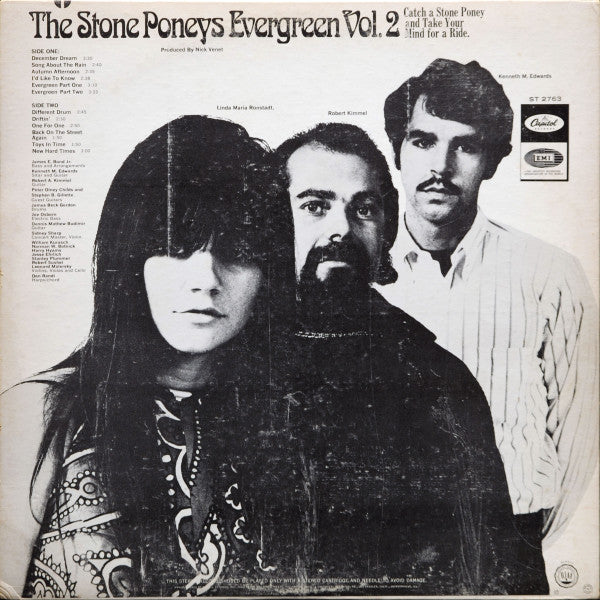 The Stone Poneys : Evergreen Vol. 2 (LP, Album, Scr)
