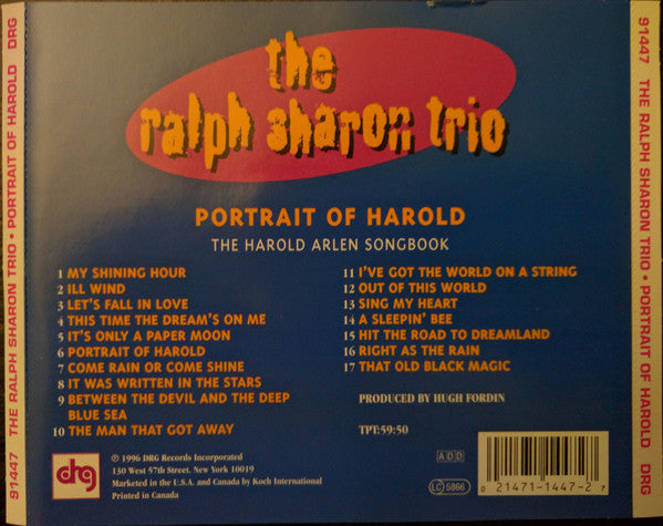 The Ralph Sharon Trio : Portrait Of Harold (CD, Album)