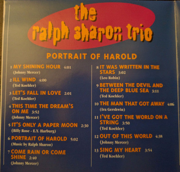 The Ralph Sharon Trio : Portrait Of Harold (CD, Album)
