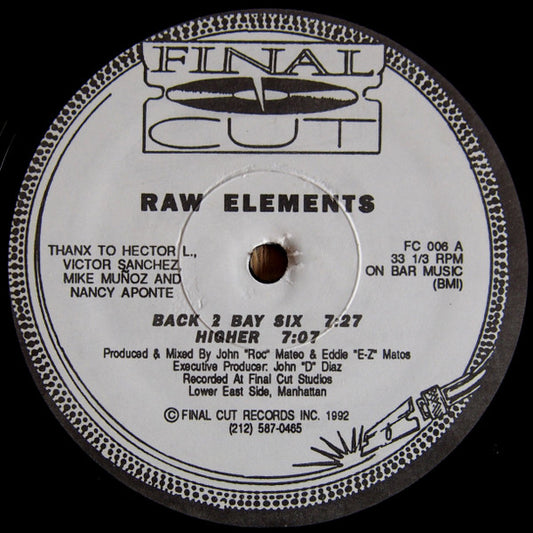 Raw Elements : Back 2 Bay Six (12",33 ⅓ RPM)