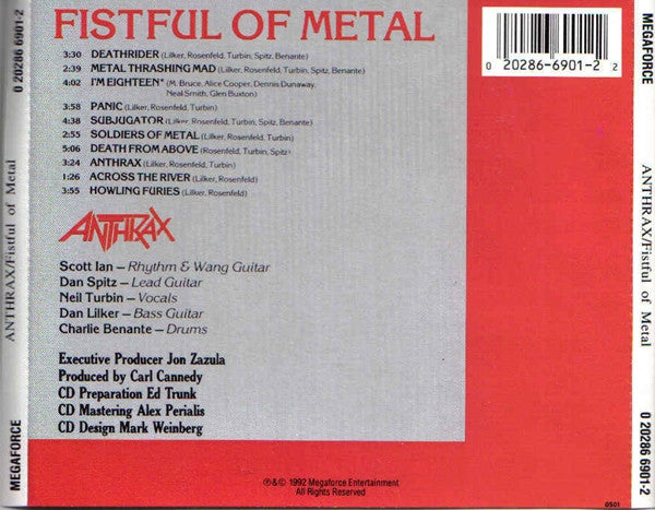 Anthrax : Fistful Of Metal (CD, Album, RE)