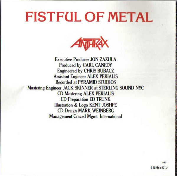 Anthrax : Fistful Of Metal (CD, Album, RE)