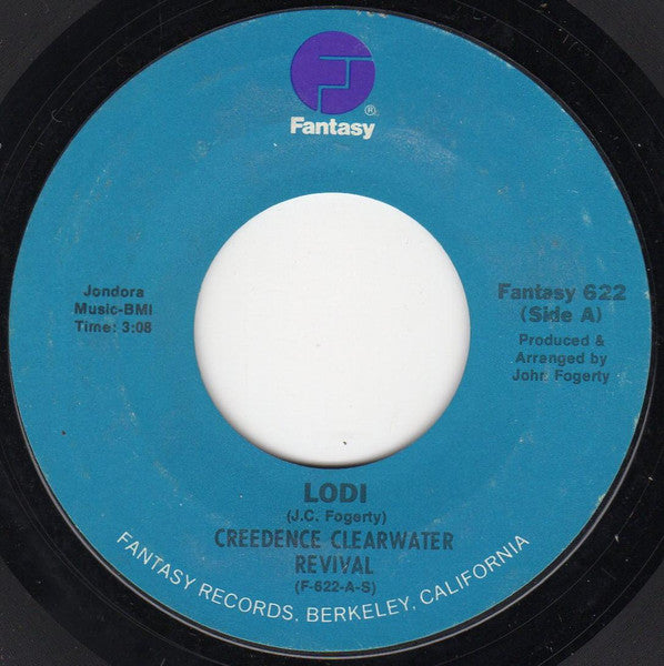 Creedence Clearwater Revival : Lodi /  Bad Moon Rising (7", Single, RE)