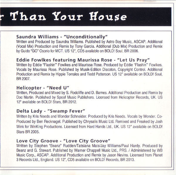 Various : My House Is Bigger Than Your House (CD, Comp, Mixed)