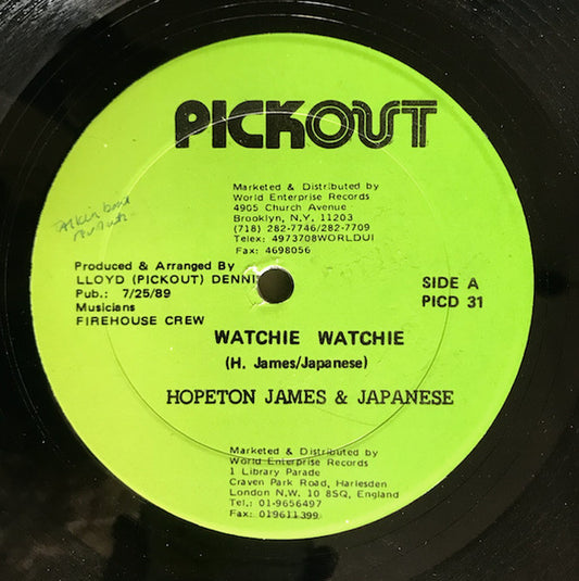Hopeton James / Japanese : Watchie Watchie (12", Single)