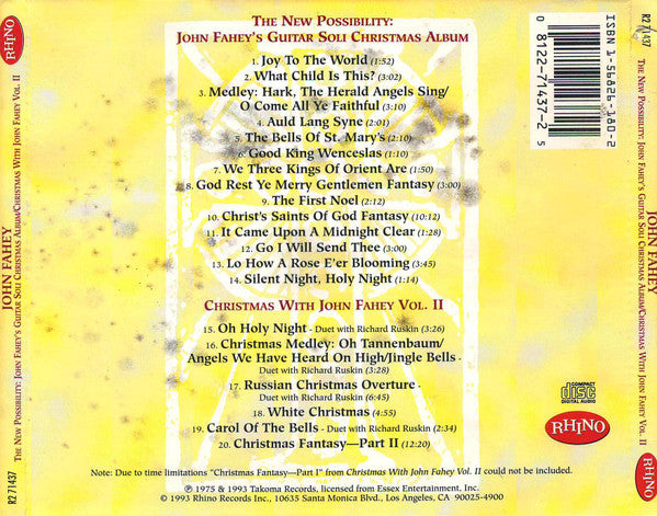 John Fahey : The New Possibility: John Fahey's Guitar Soli Christmas Album / Christmas With John Fahey Vol. II (CD, Comp, RM)