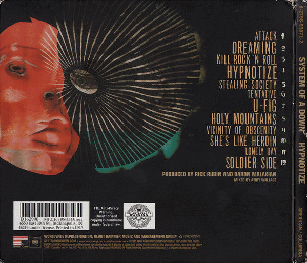 System Of A Down : Hypnotize (CD, Album, Club, Dig)