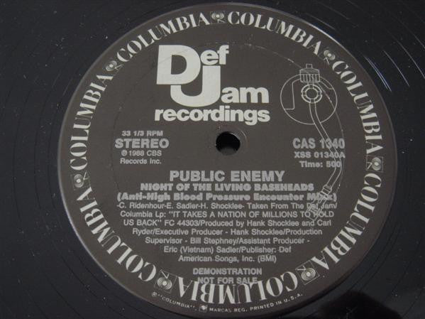 Public Enemy : Night Of The Living Baseheads (12", Promo)
