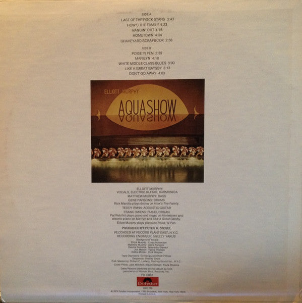 Elliott Murphy : Aquashow (LP, Album, All)