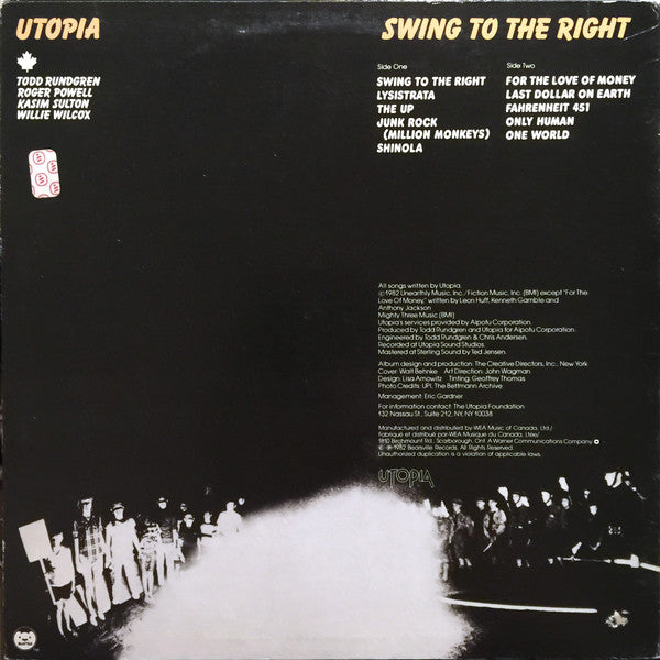 Utopia (5) : Swing To The Right (LP, Album)