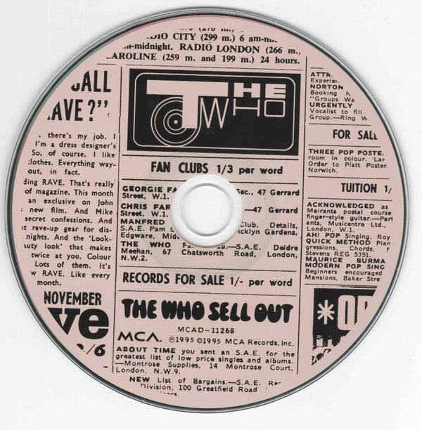 The Who : The Who Sell Out (CD, Album, RE, RM, Son)