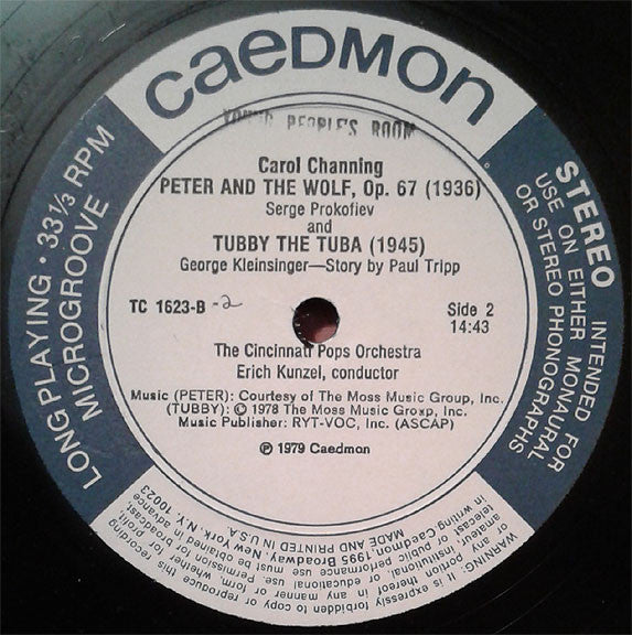 Carol Channing, Cincinnati Pops Orchestra, Erich Kunzel : Peter And The Wolf And Tubby The Tuba (LP)