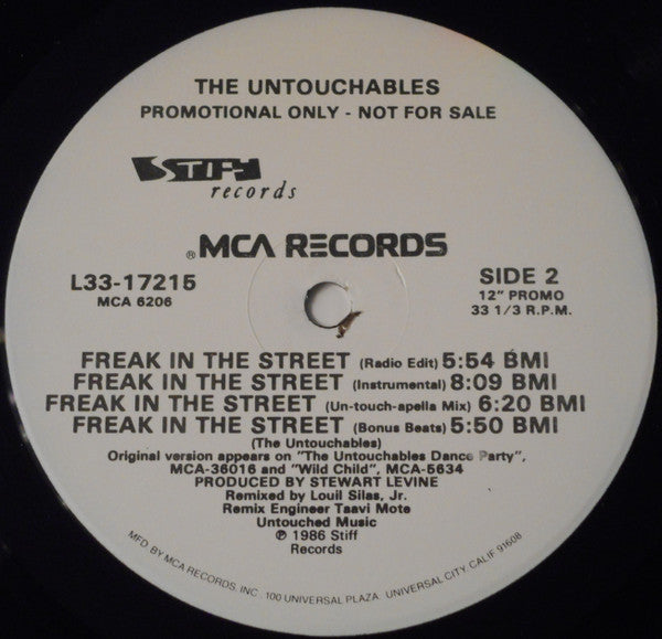 The Untouchables (7) : Freak In The Street (12", Single, Promo, Glo)