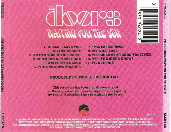 The Doors : Waiting For The Sun (CD, Album, RE, RM, RP)