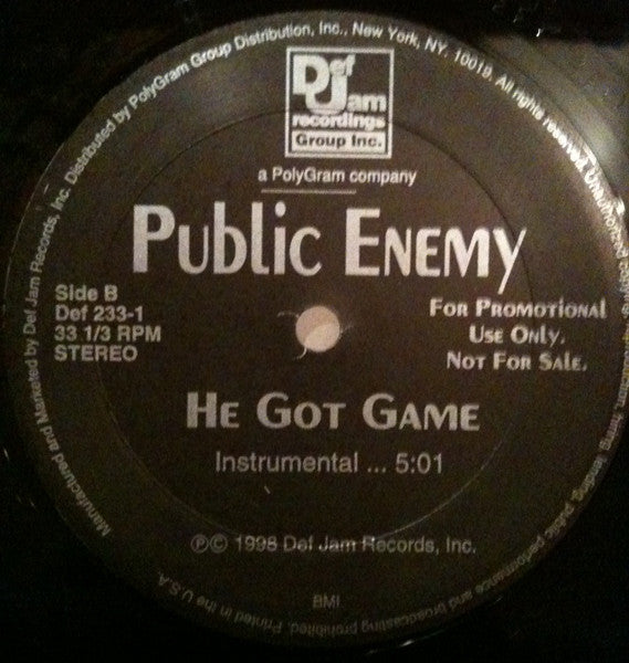 Public Enemy : He Got Game (12",33 ⅓ RPM,Promo,Stereo)