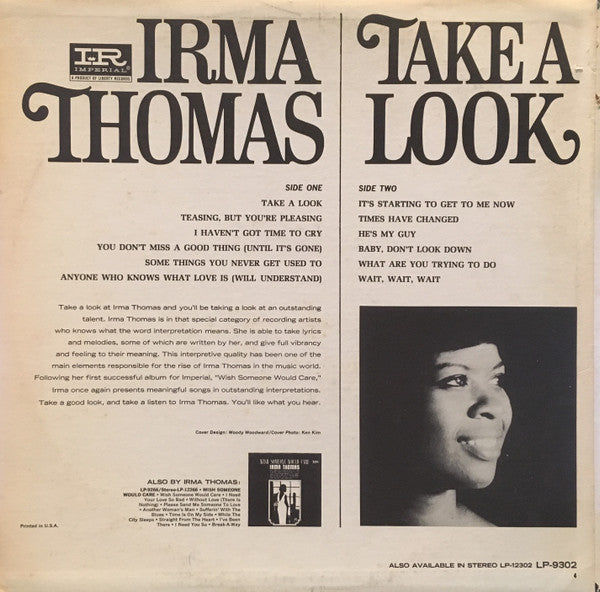 Irma Thomas : Take A Look (LP, Album, Mono, Ind)