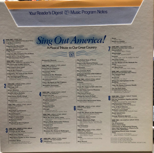 Various : Sing Out America! A Musical Tribute to Our Great Country (8xLP, Album, Comp)