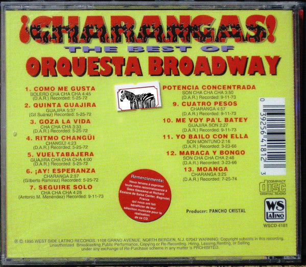 Orquesta Broadway : ¡Charangas! The Best Of Orquesta Broadway (CD, Comp)