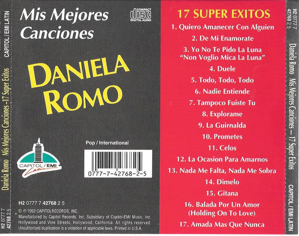Daniela Romo : Nuestras Mejores Canciones • 17 Super Exitos (CD, Comp)