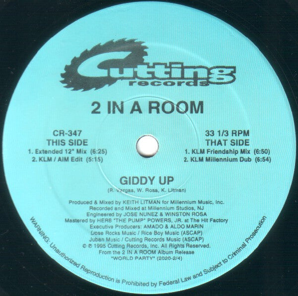 2 In A Room : Giddy Up (12")