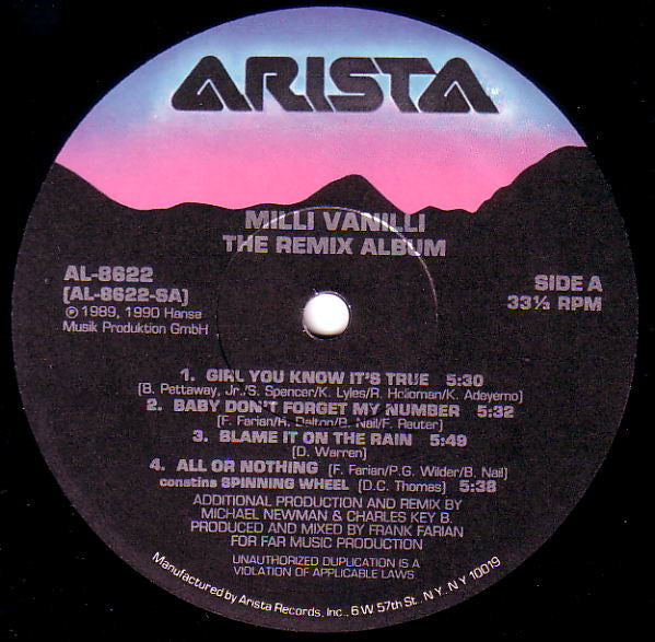 Milli Vanilli : The Remix Album (LP)