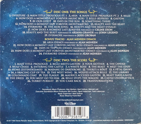 Alan Menken, Howard Ashman And Tim Rice : Beauty And The Beast (Original Motion Picture Soundtrack) (2xCD, Album, Dlx, Dig)